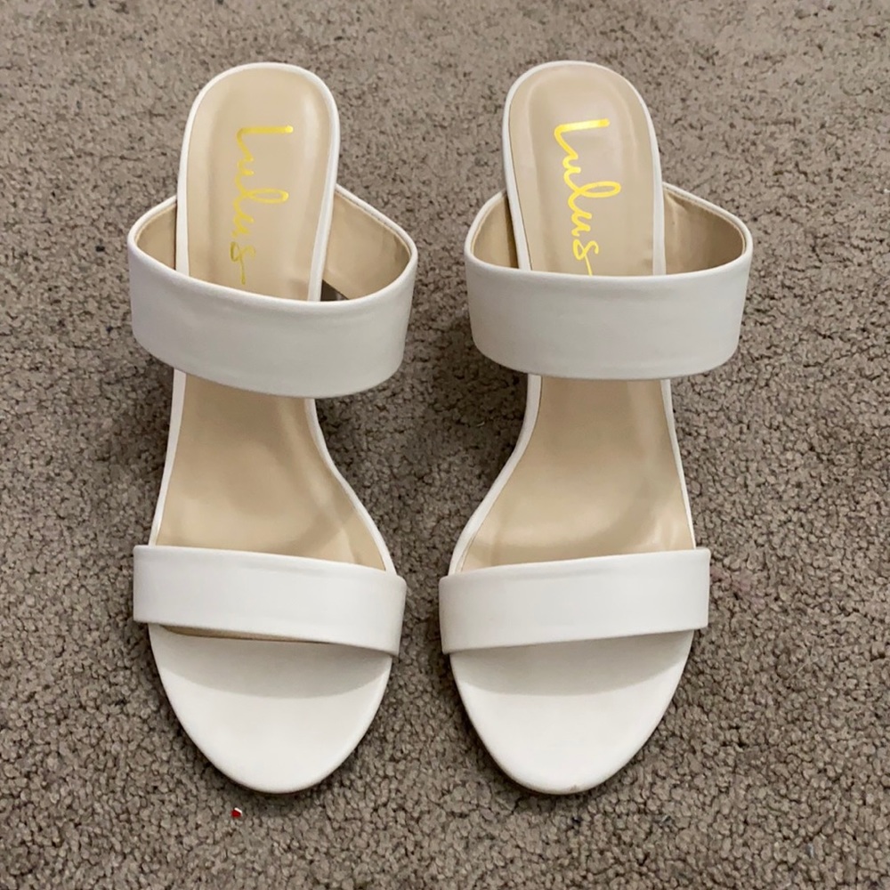 LuLus marlowe off white high heel sandals US 10